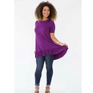 Agnes & Dora NWT Plum Purple Ruffle Tunic Sz Small